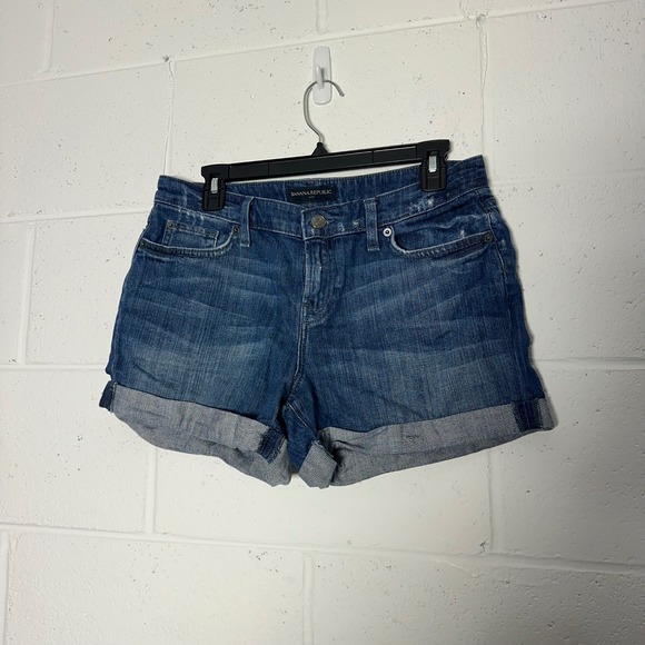 Banana Republic Pants - Banana Republic Womens Denim Shorts Size 30/10 Medium Wash Cuffed Blue Jean